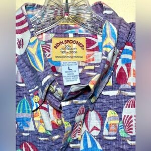 Reyn Spooner 50thAnniversary sailboats Surfboard Print Casual Button Down Shirt
